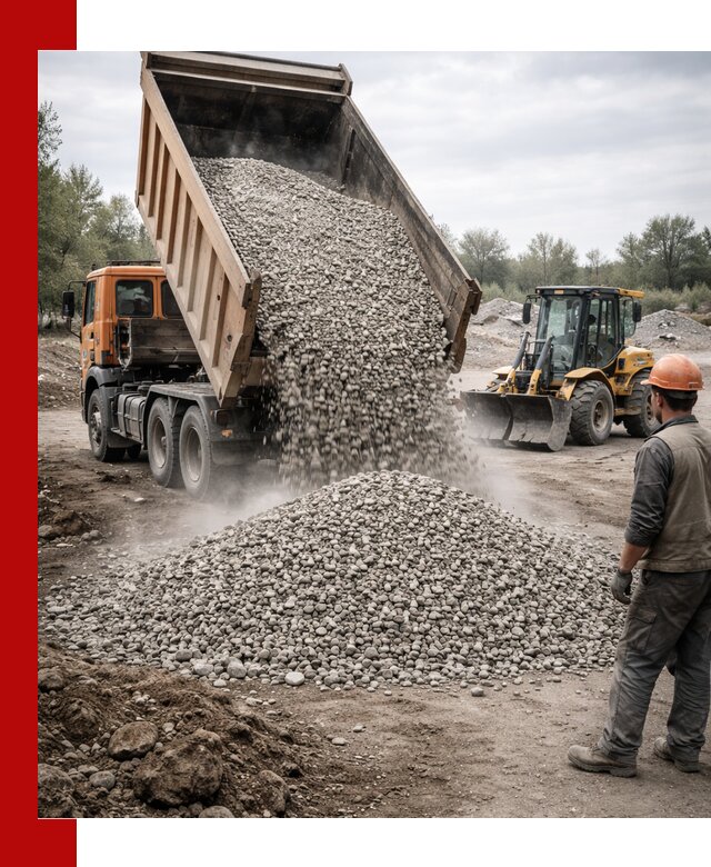 Доставка щебня в Йошкар-Оле крупными и мелкими фракциями