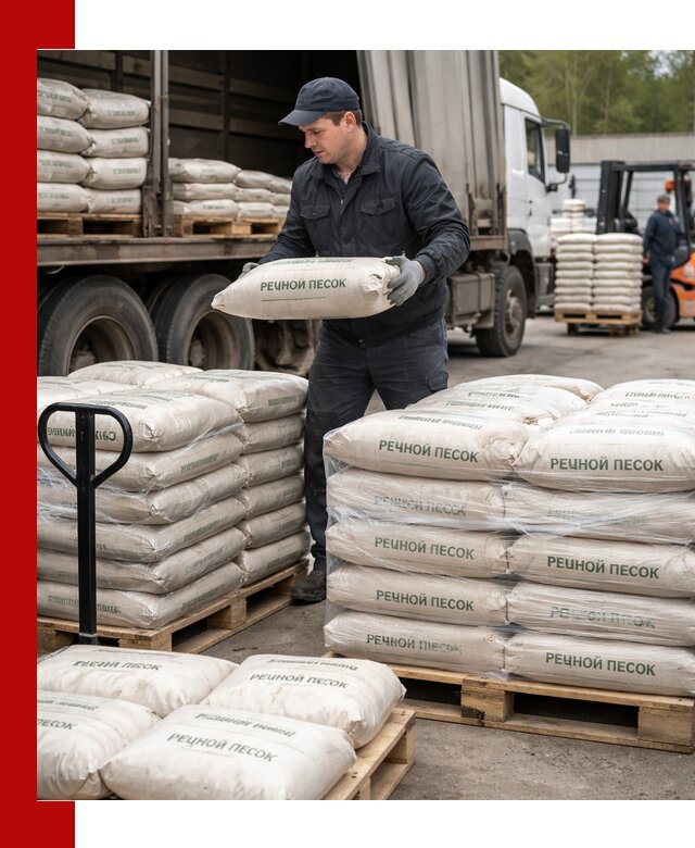Речной песок в мешках с доставкой в Йошкар-Оле