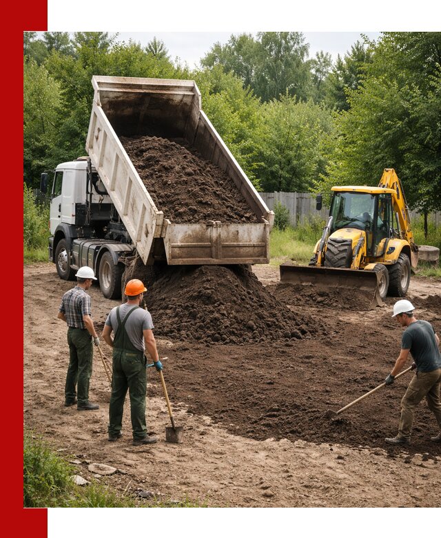 Доставка и укладка грунта для выравнивания участка в Йошкар-Оле