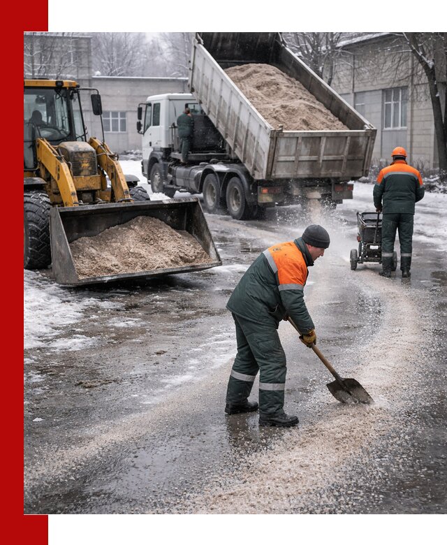 Реагент против гололеда с доставкой и нанесением в Йошкар-Оле