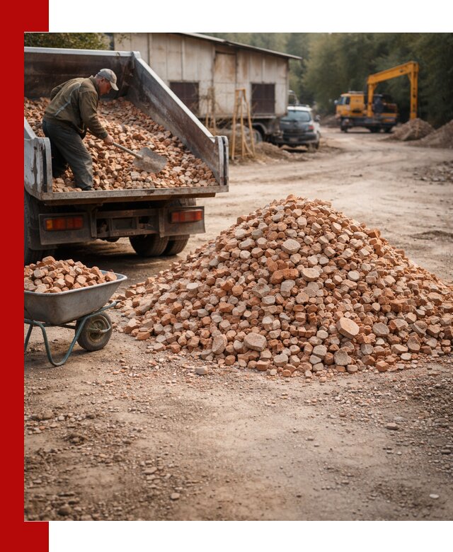 Доставка и подушка из боя кирпича с разгрузкой в Йошкар-Оле