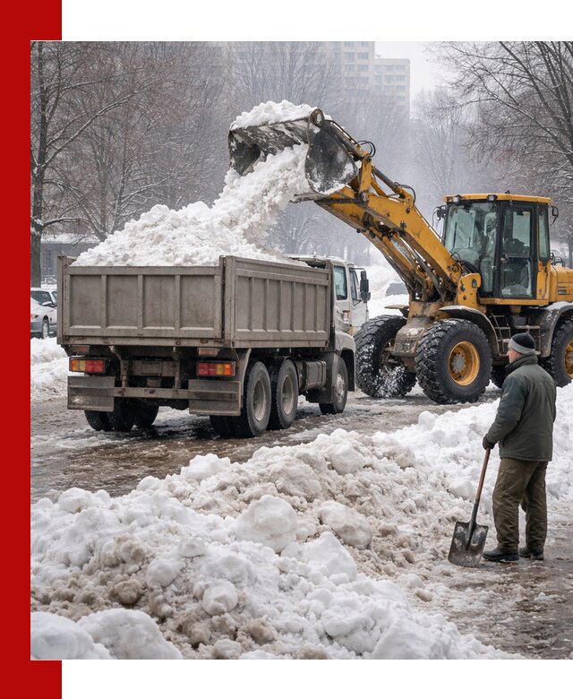 Вывоз снега грузовой техникой в Йошкар-Оле оперативно и чисто